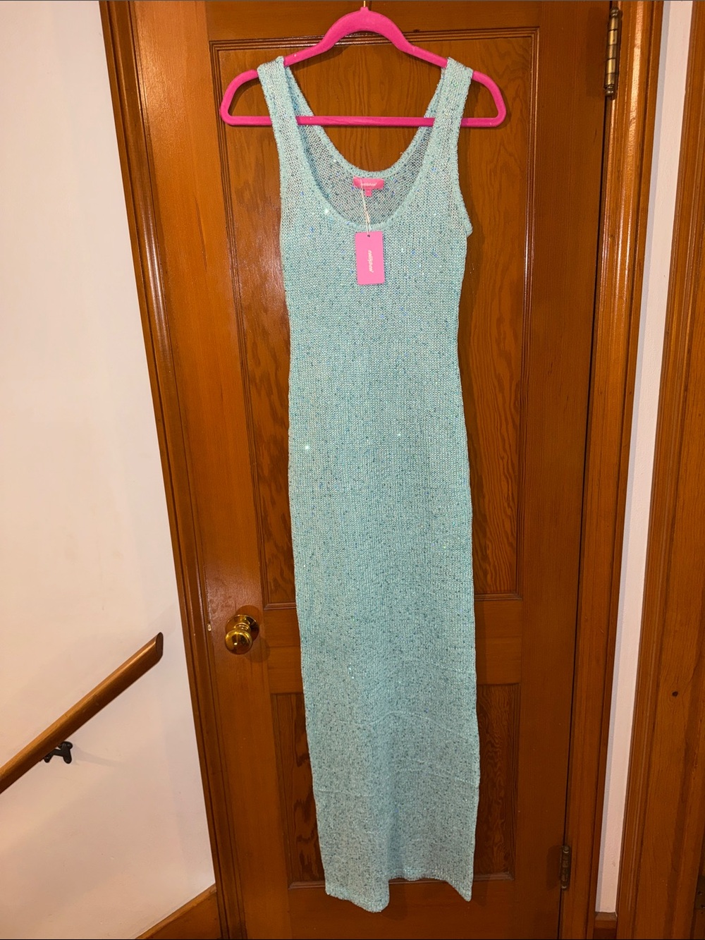Edikted Sequin Sheer Knit Maxi Coverup